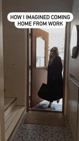 Mother comes home from work