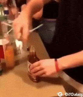 Guy drinks alcohol