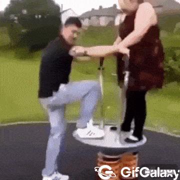 Guy and girl on carousel