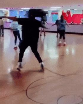 Guy on rollers like a brush