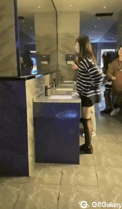 Men toilet and mirror