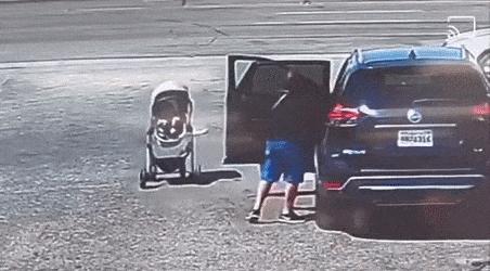 Clumsy parent with stroller