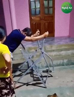 Clumsy man in training