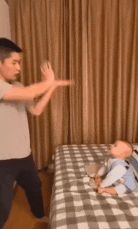 Ninja father and baby