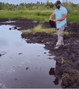 Fall in puddle