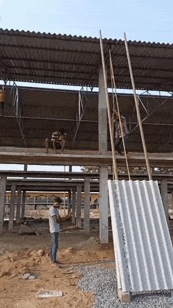 Raising salonit on the roof