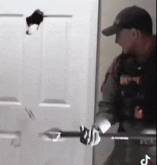 Police neck and middle finger