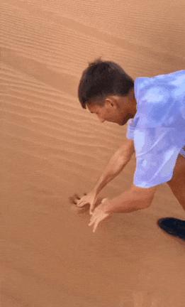 Hole in sand prank