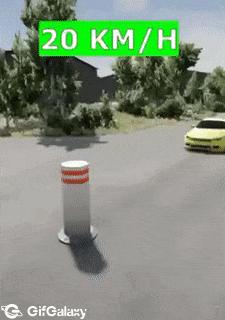 Traffic accident at different speeds