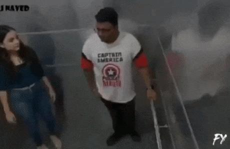 Everyone looks at guy
