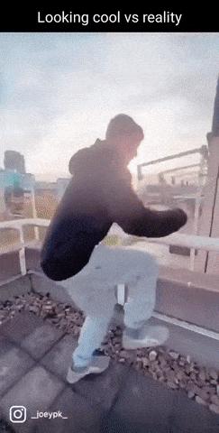 Going down building and tearing clothes