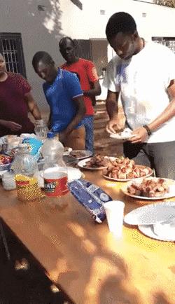 Buffet and hungry man