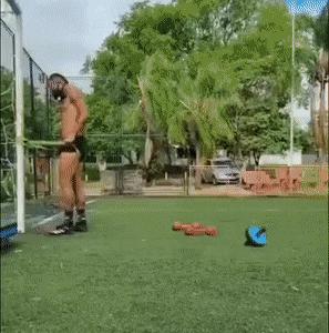 Training on the football field
