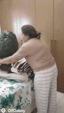 Bag for bedding and vacuum cleaner