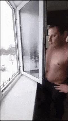 Closing doors with stomach